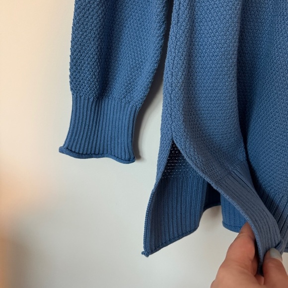 Soft Surroundings NWT Blue Sweater M Medium Marin Back Button Sweater - Picture 6 of 10